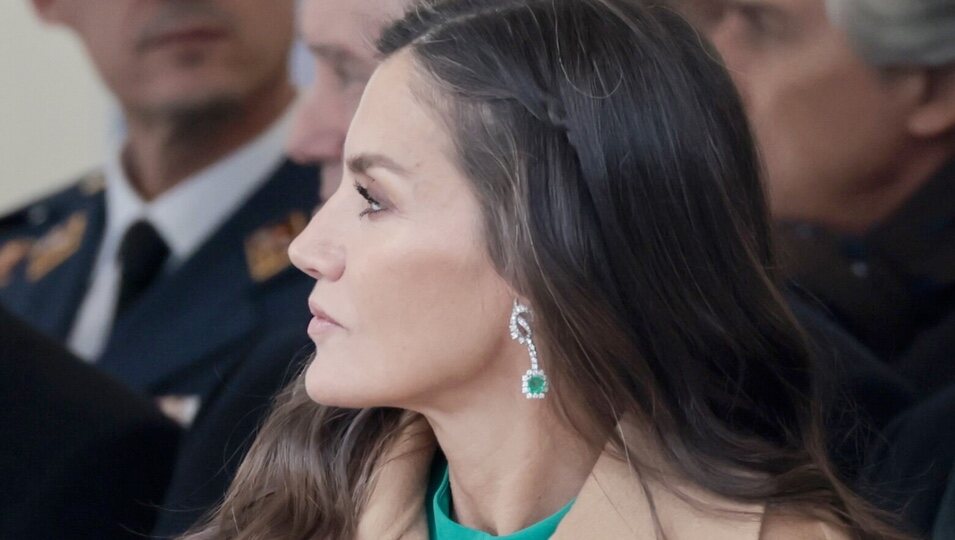 La Reina Letizia con unos pendientes de esmeraldas de la Reina Sofía en su Visita de Estado a Dinamarca