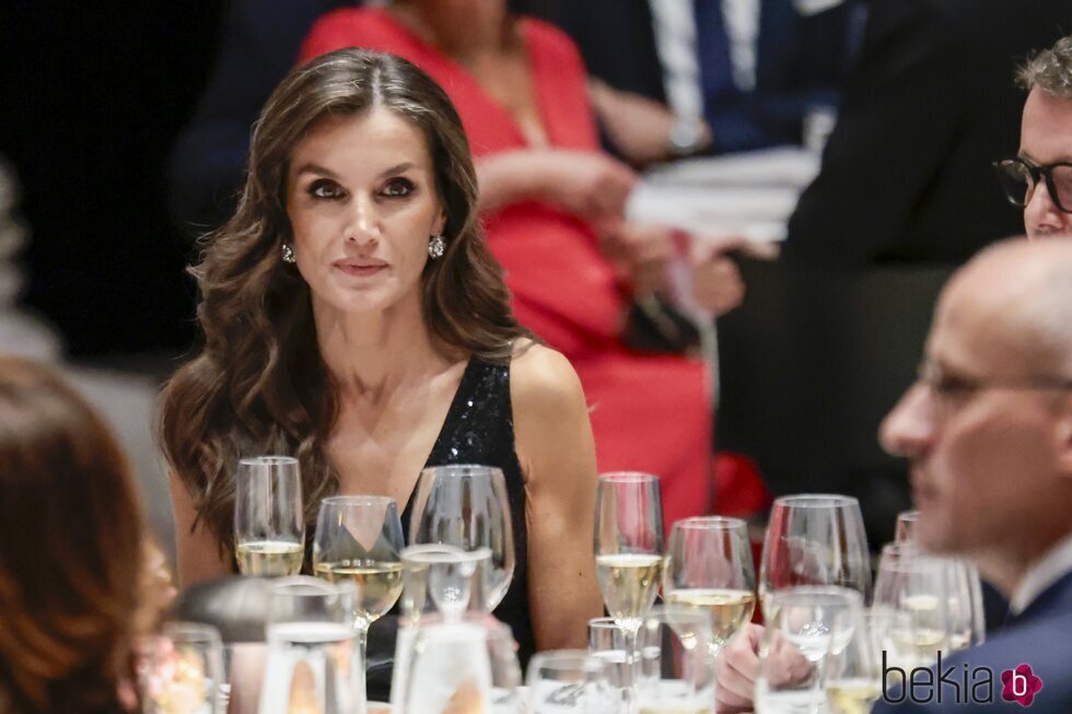 La Reina Letizia con los pendientes de chatones en una cena en la Gliptoteca de Copenhague