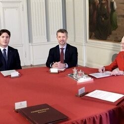 Christian de Dinamarca, Federico de Dinamarca y Margarita de Dinamarca en el Consejo de Estado