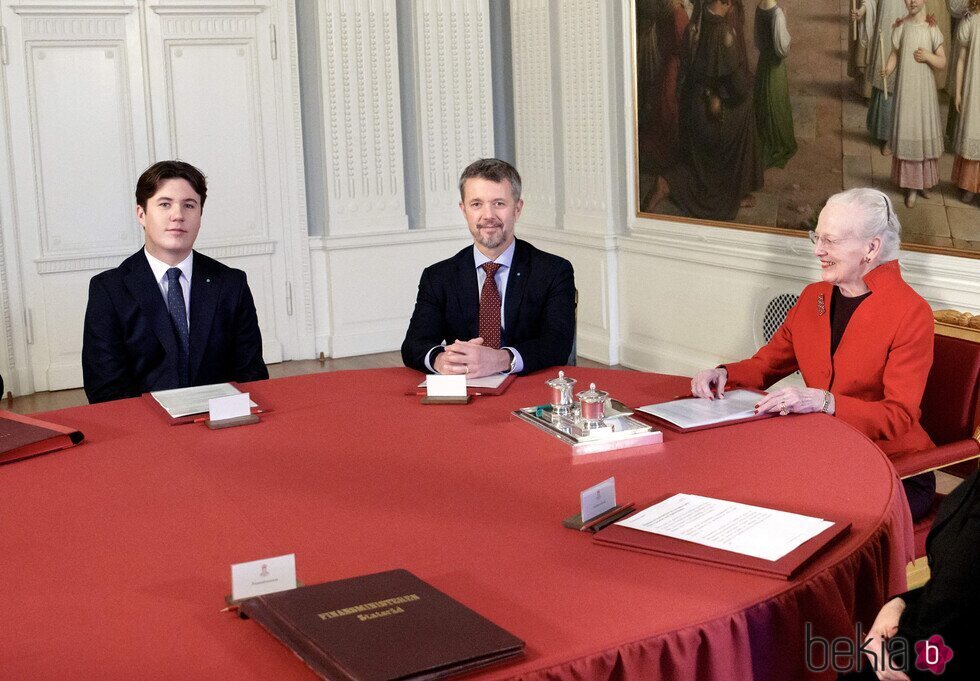 Christian de Dinamarca, Federico de Dinamarca y Margarita de Dinamarca en el Consejo de Estado