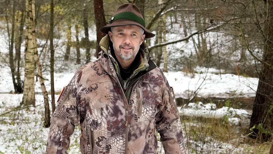 Federico de Dinamarca en una cacería en Gribskov