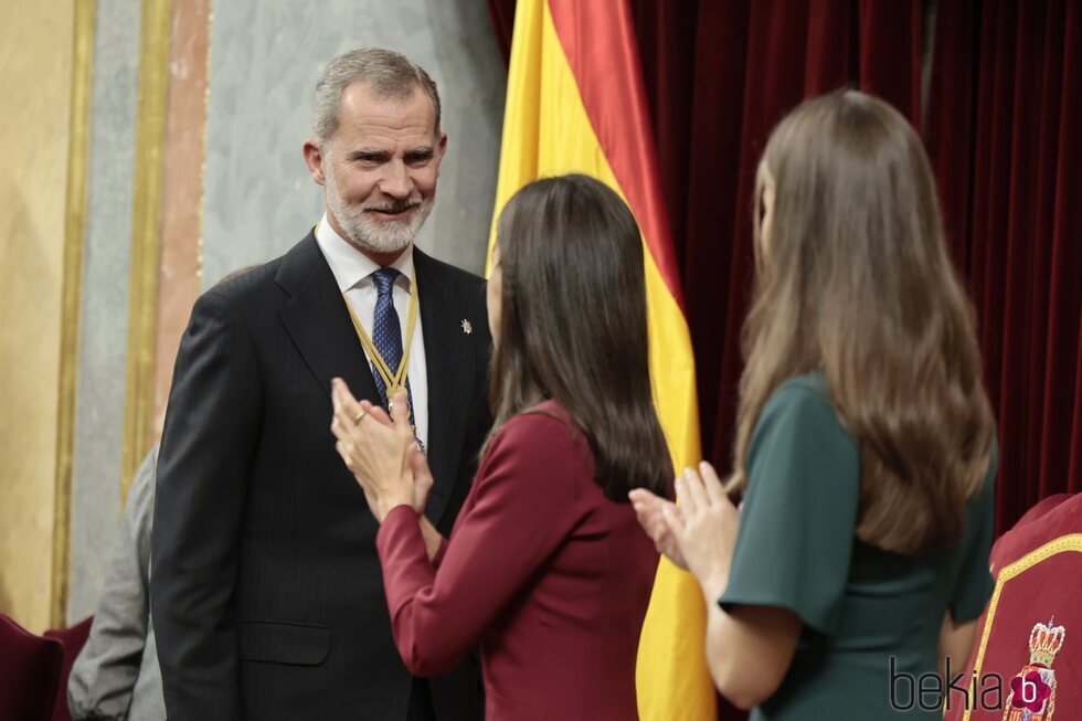 El Rey Felipe VI tras pronunciar su discurso en Apertura de la XV Legislatura