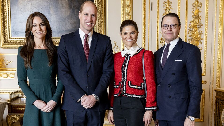 El Príncipe Guillermo y Kate Middleton y Victoria y Daniel de Suecia en Windsor Castle