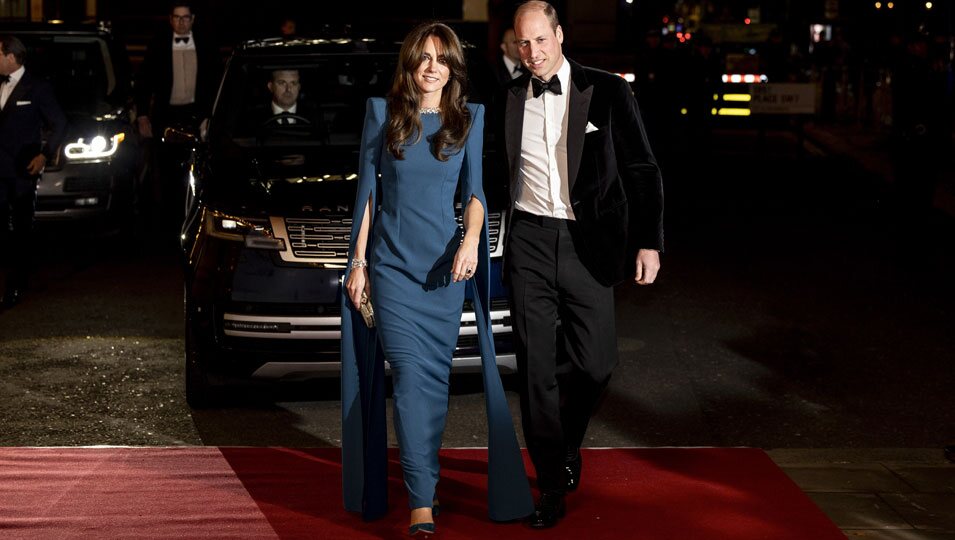 El Príncipe Guillermo y Kate Middleton en la Royal Variety Performance 2023