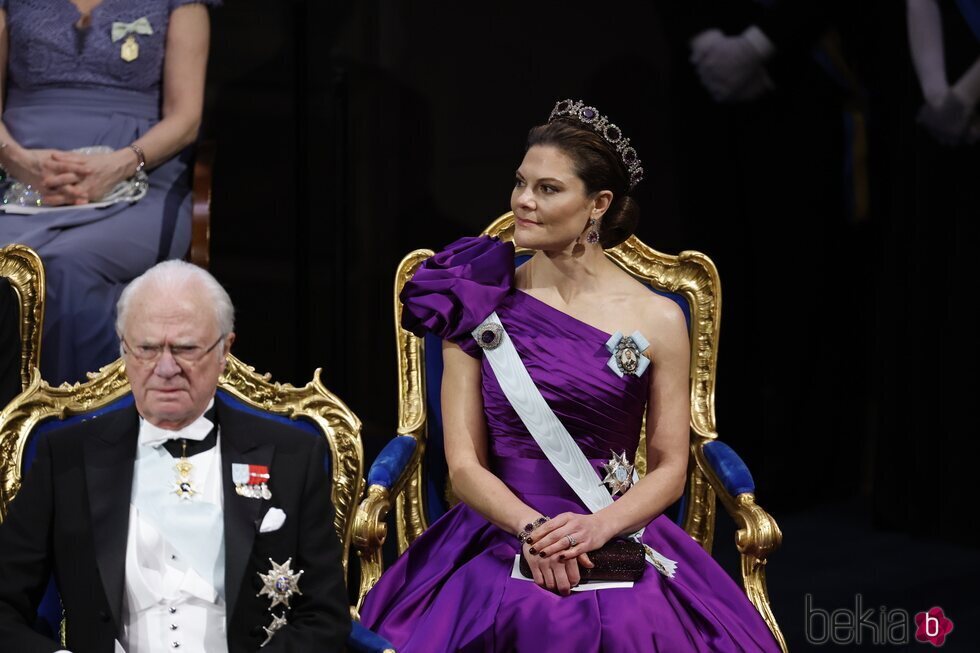 Carlos Gustavo de Suecia y Victoria de Suecia en los Premios Nobel 2023