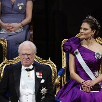 Carlos Gustavo de Suecia y Victoria de Suecia en los Premios Nobel 2023