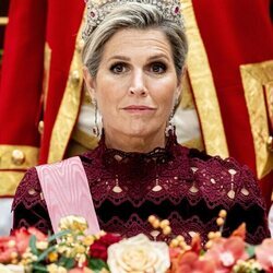 Máxima de Holanda con la Tiara de Mellerio en la cena por la Visita de Estado del Presidente de Corea del Sur a Países Bajos