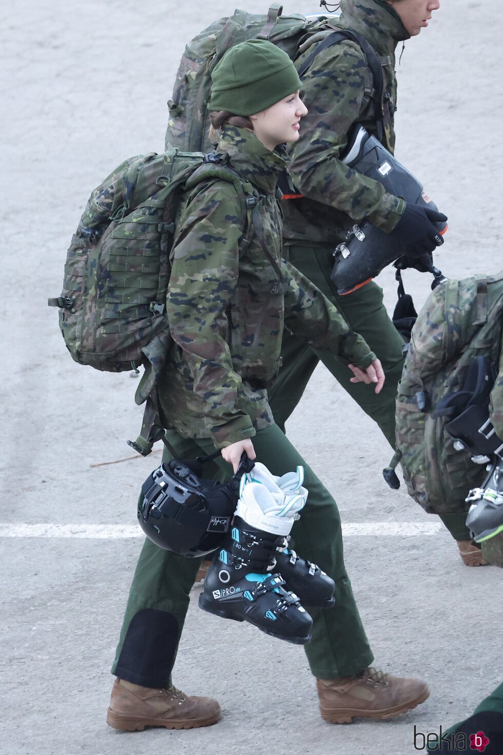 La Princesa Leonor con uniforme militar en su instrucción militar de montaña en el Pirineo Aragonés