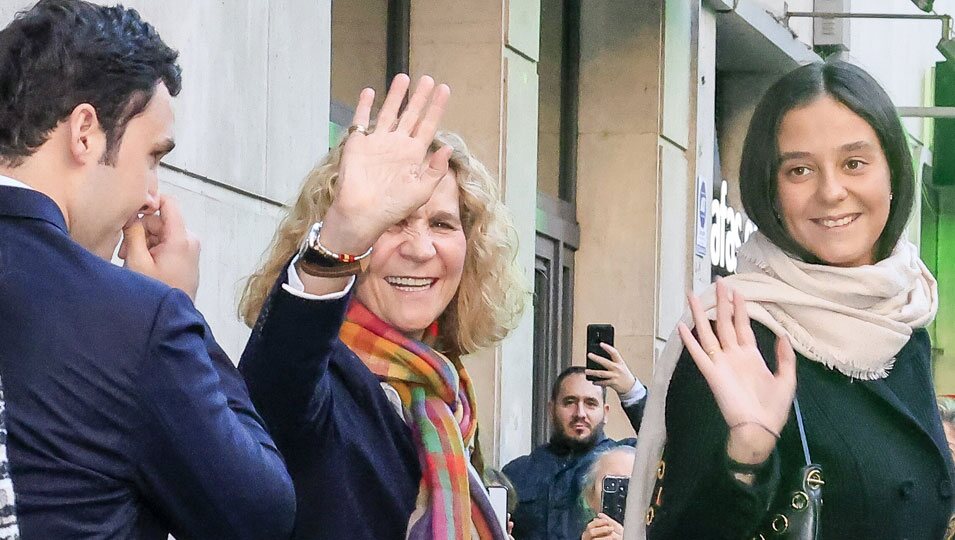 La Infanta Elena sale de la celebración de su 60 cumpleaños con sus hijos Froilán y Victoria Federica