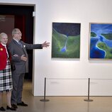 Margarita y Enrique de Dinamarca en la inauguración de su exposición conjunta