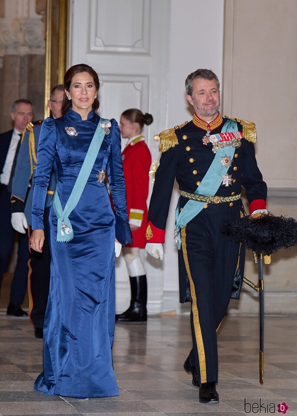 Federico y Mary de Dinamarca en la recepción al Cuerpo Diplomático antes de ser Reyes