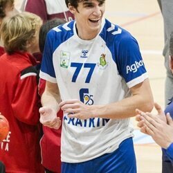 Pablo Urdangarin, con una sonrisa durante uno de sus partidos de balonmano