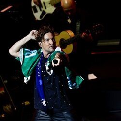 David Bisbal cubierto de banderas en el concierto de Los 40 Básico Santander