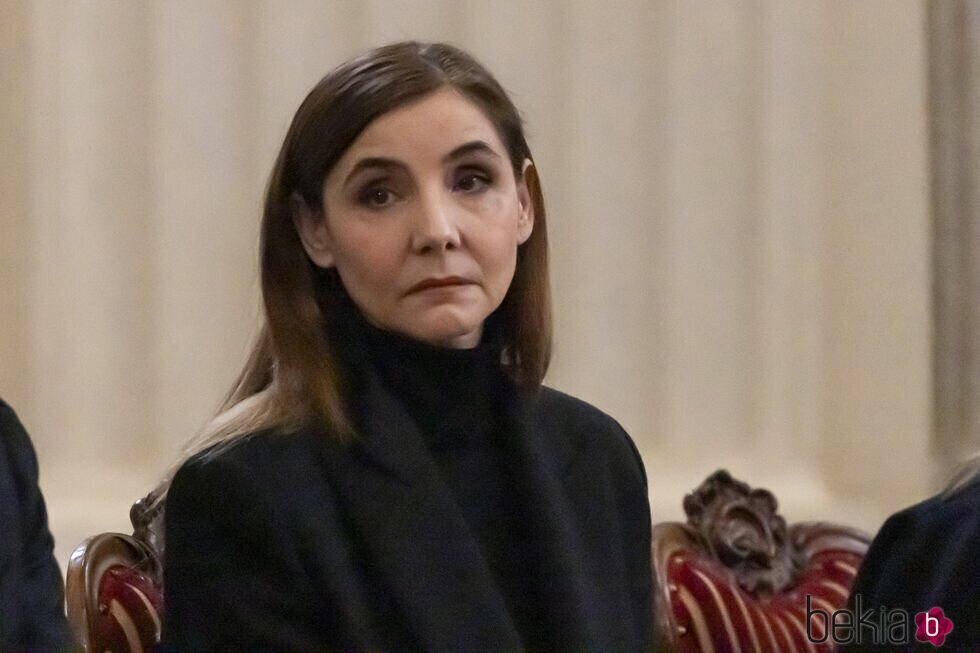 Clotilde Courau en la capilla ardiente de Víctor Manuel de Saboya