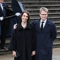 Carlos Luis de Orleans e Ileana Manos en el funeral de Víctor Manuel de Saboya