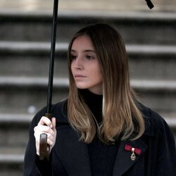 Vittoria de Saboya en el funeral de Víctor Manuel de Saboya