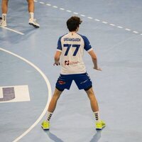 Pablo Urdangarin en un partido de balonmano contra el Helvetia Anaitasuna