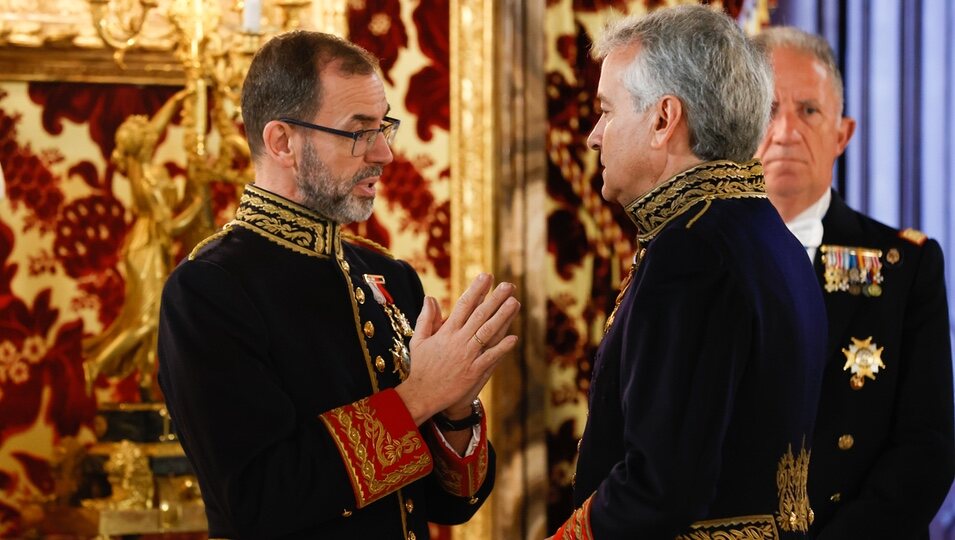 Camilo Villarino en su primera presentación de Cartas Credenciales como jefe de la Casa del Rey