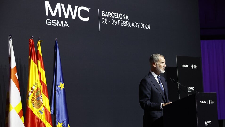 El Rey Felipe VI en su discurso en la cena del MWC Barcelona 2024