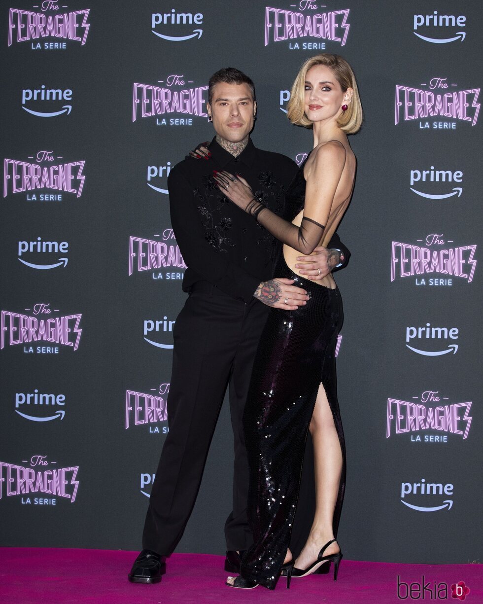 Fedez y Chiara Ferragni en la premiere de la segunda temporada de 'The Ferragnez'