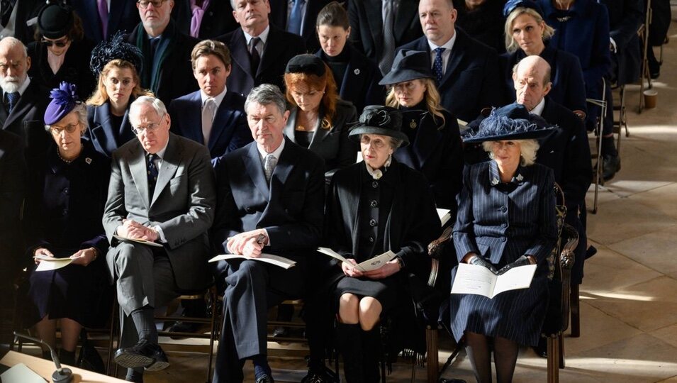 La Familia Real Británica en el homenaje a Constantino de Grecia en Windsor