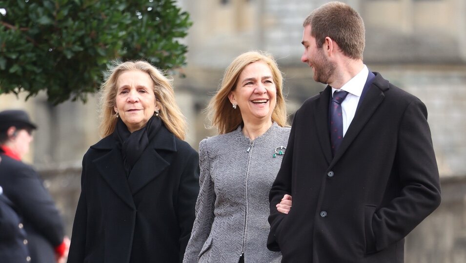 La Infanta Cristina y Juan Urdangarin, muy cómplices junto a la Infanta Elena en el homenaje a Constantino de Grecia en Windsor