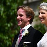 Lady Gabriella Windsor con la Kent City of London Fringe Tiara y Thomas Kingston en su boda