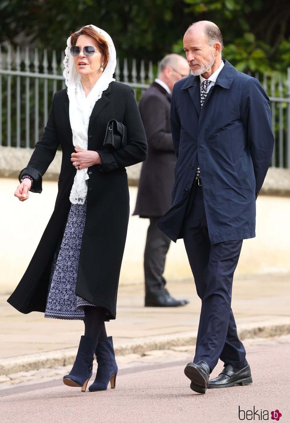 Noor de Jordania y Kyril de Bulgaria en el homenaje a Constantino de Grecia