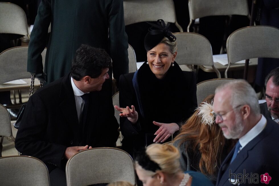 Carlos Morales y Tatiana de Grecia en el homenaje a Constantino de Grecia