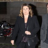 Carlota Corredera y su marido en el funeral de la madre de Joaquín Torres