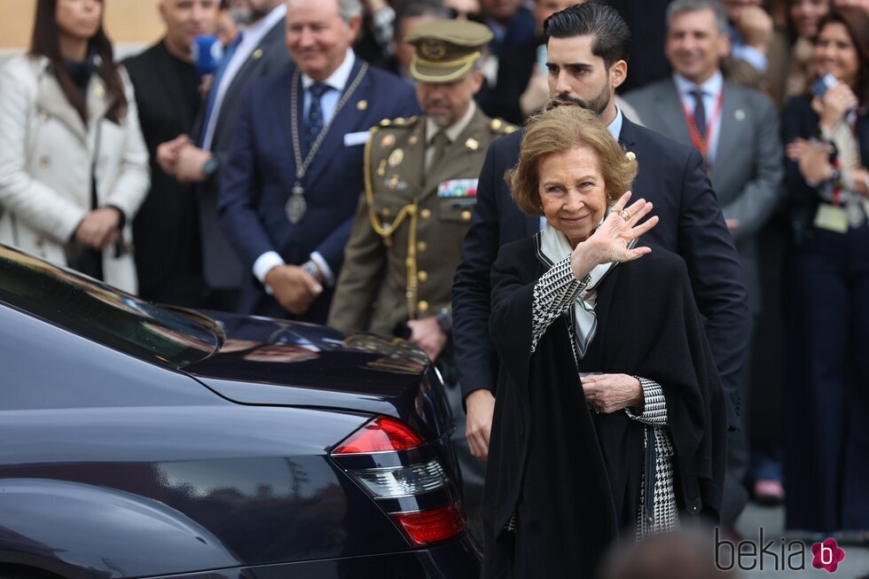 La Reina Sofía en la procesión del Cristo de Mena en la Semana Santa de Málaga 2024