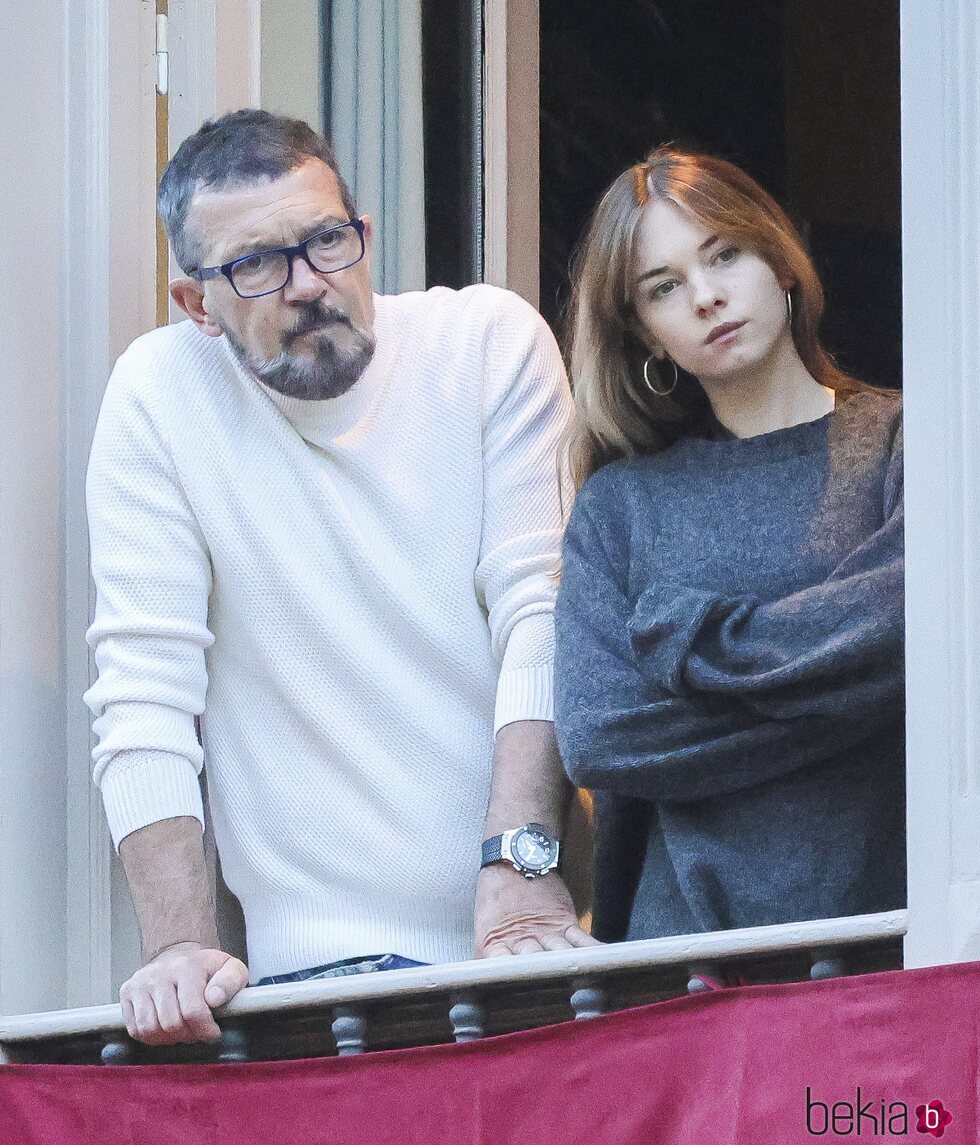 Antonio Banderas y su hija Stella en la Semana Santa de Málaga 2024