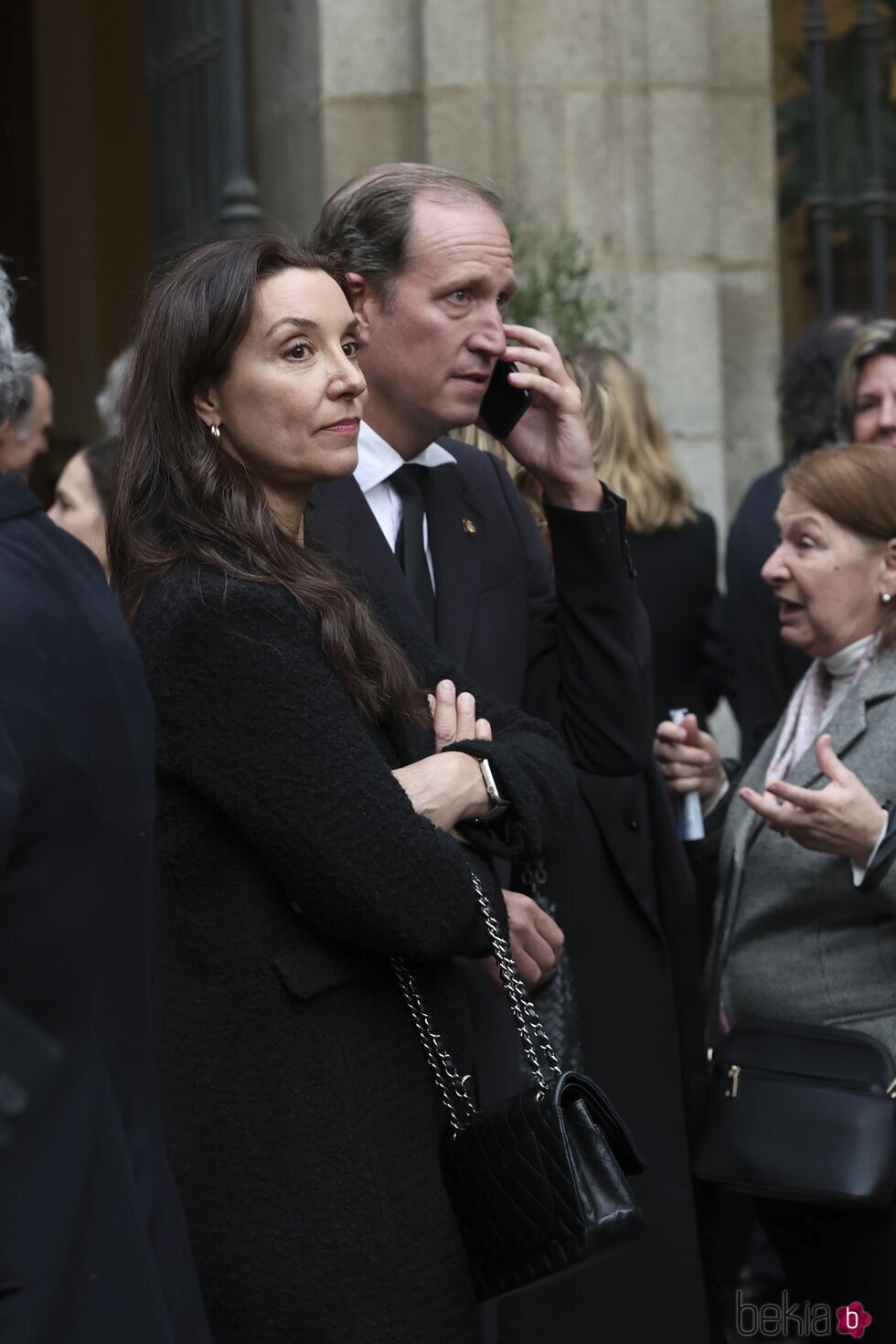 Bruno Gómez-Acebo y Bárbara Cano en la misa funeral por Fernando Gómez-Acebo