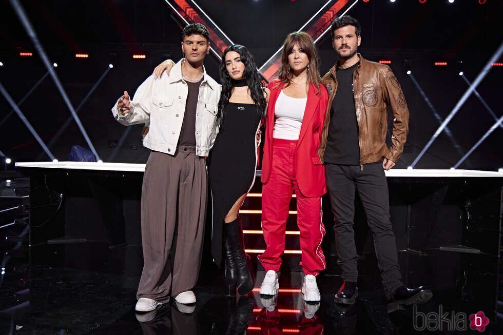 Abraham Mateo, Lali, Vanesa Martín y Willy Bárcenas en la presentación de 'Factor X'