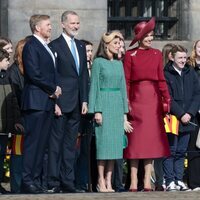 Los Reyes Felipe y Letizia y Guillermo Alejandro y Máxima de Holanda en la bienvenida a los Reyes de España por su Visita de Estado a Países Bajos