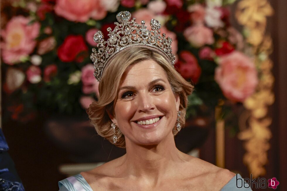 Máxima de Holanda con la Tiara Estuardo en la cena de gala por la Visita de Estado de los Reyes de España a Países Bajos