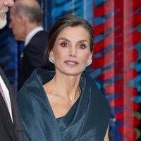 Primer plano de la Reina Letizia en su visita al Museo Straat de Ámsterdam