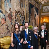 Carlos Felipe y Sofia de Suecia y Cristina de Suecia y Tord Magnuson en la cena de gala al Presidente de Finlandia por su Visita de Estado a Suecia