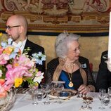 Cristina de Suecia con la Tiara Connaught en la cena de la gala por la Visita de Estado del Presidente de Finlandia a Suecia