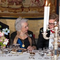 Cristina de Suecia con la Tiara Connaught en la cena de la gala por la Visita de Estado del Presidente de Finlandia a Suecia