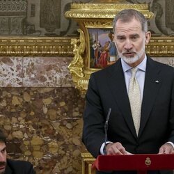 El Rey Felipe VI en su discurso en el almuerzo por el Premio Cervantes 2023