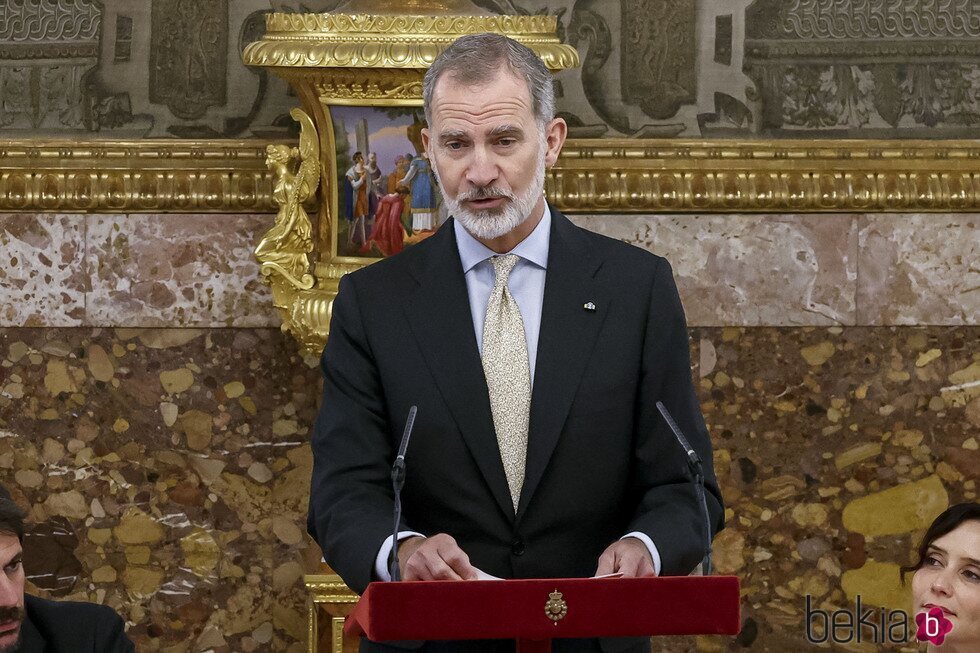 El Rey Felipe VI en su discurso en el almuerzo por el Premio Cervantes 2023