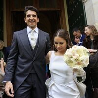 Javier García-Obregón y Eugenia Gil en su boda