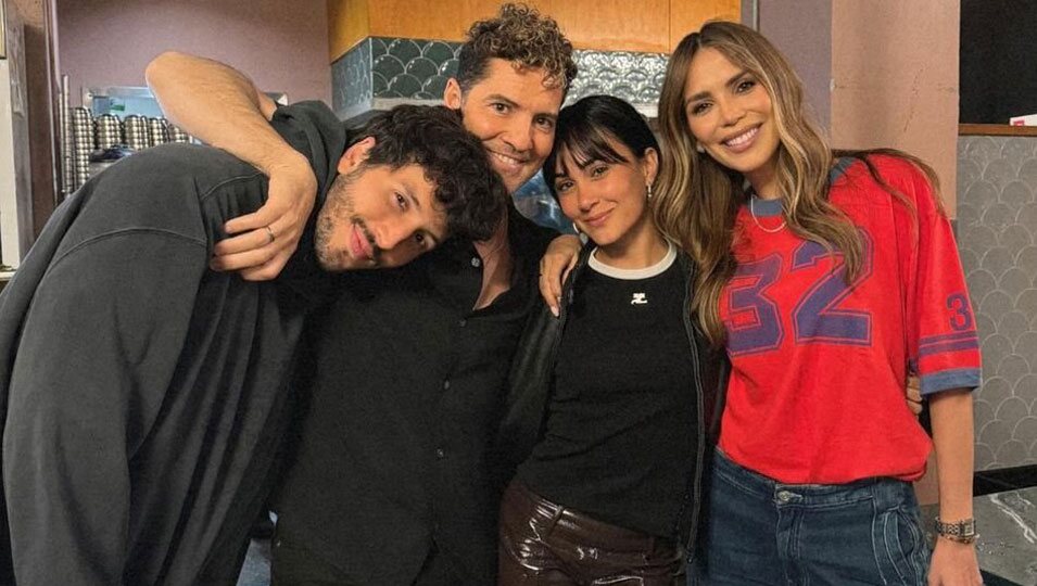 David Bisbal y Rosanna Zanetti con Aitana y Sebastián Yatra en Los Angeles