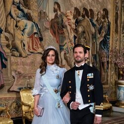 Carlos Felipe y Sofia de Suecia en la cena de gala por la Visita de Estado de Federico y Mary de Dinamarca a Suecia