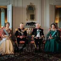 Federico y Mary de Dinamarca y Carlos Gustavo y Silvia de Suecia por la cena de gala por la Visita de Estado de los Reyes de Dinamarca a Suecia