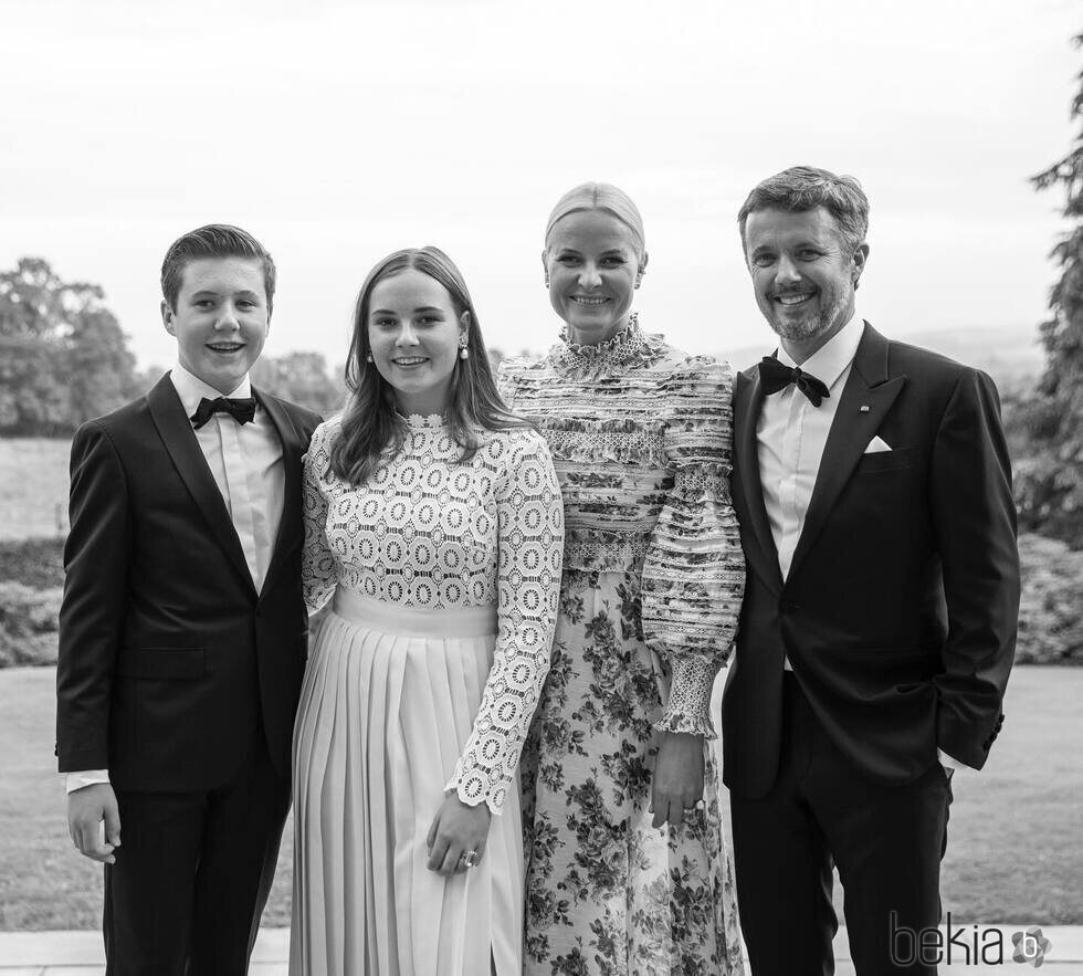 Christian de Dinamarca, Ingrid Alexandra de Noruega, Mette-Marit de Noruega y Federico de Dinamarca