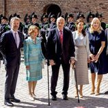 La Familia Real Noruega y Federico y Mary de Dinamarca en un almuerzo en el castillo de Akershus