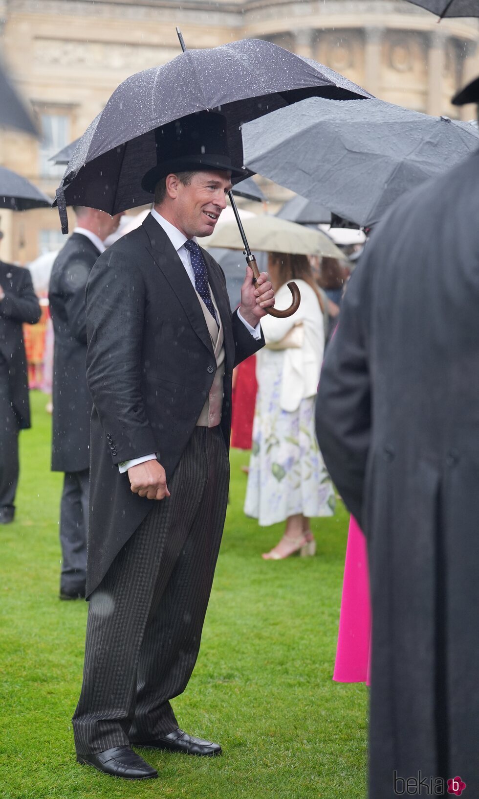 Peter Phillips en una garden party en Buckingham Palace