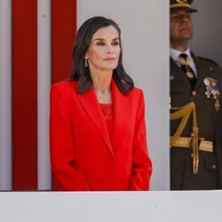 La Reina Letizia en el desfile de las Fuerzas Armada en Oviedo